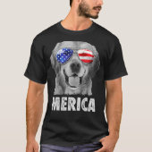 Golden Retriever 4 juli Merica Amerikaanse vlag T-shirt (Voorkant)