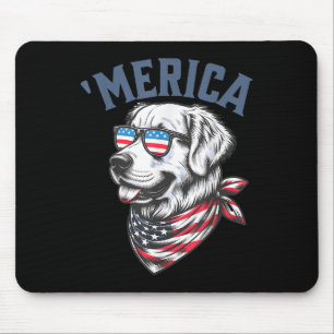 Golden Retriever 4 juli Merica Usa Zonnebril Muismat