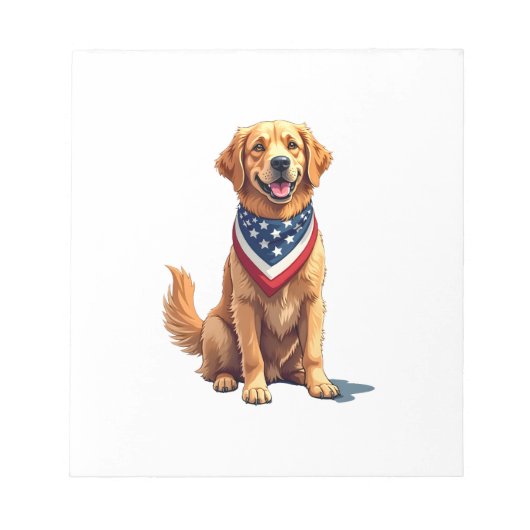 Golden Retriever 4 juli vintage patriottische T-sh Notitieblok (Voorkant)