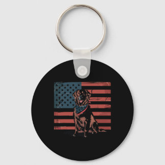 Golden Retriever 4 juli Vlag van de VS Amerikaanse Sleutelhanger