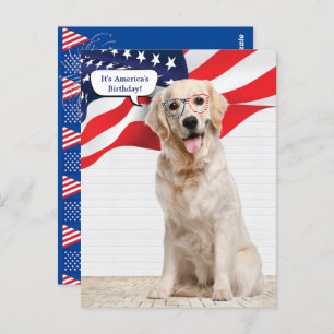 Golden Retriever 4e juli Briefkaart