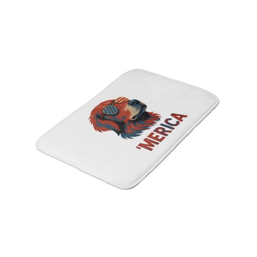 Golden Retriever 4th Of July Merica T-Shirt Badmat (Gekanteld)