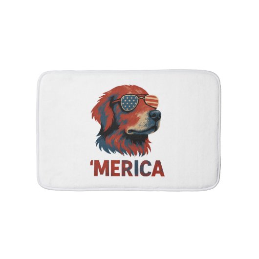 Golden Retriever 4th Of July Merica T-Shirt Badmat (Voorkant)