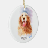 Golden Retriever - Aangepaste naam hond - Kerstmis Keramisch Ornament (Rechts)