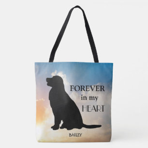 Golden Retriever aangepaste naam Memorial Silhouet Tote Bag
