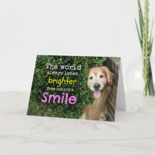 Golden Retriever achter een glimlach Kaart