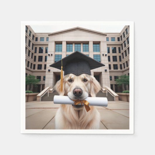 Golden Retriever Afstuderen Servet (Voorkant)