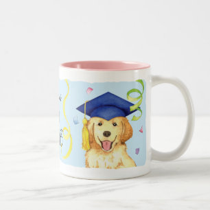 Golden Retriever Afstuderen Tweekleurige Koffiemok