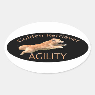 Golden Retriever Agility Decal Ovale Sticker
