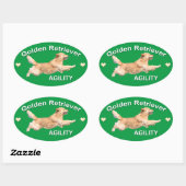 Golden Retriever Agility-sticker Ovale Sticker (Vel)