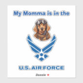 Golden Retriever Air Force Momma Sticker (Vel)