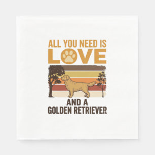 Golden Retriever Alles wat je nodig hebt is Liefde Servet
