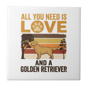 Golden Retriever Alles wat je nodig hebt is Liefde Tegeltje