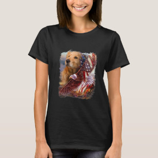 Golden Retriever American Patriot Dog T-shirt