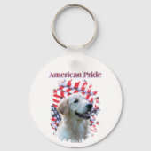 Golden Retriever American Pride Sleutelhanger (Achterkant)