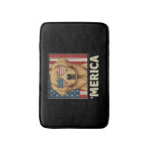  Golden Retriever 'Amerikaanse vlag Badmat (Voorkant Verticaal)