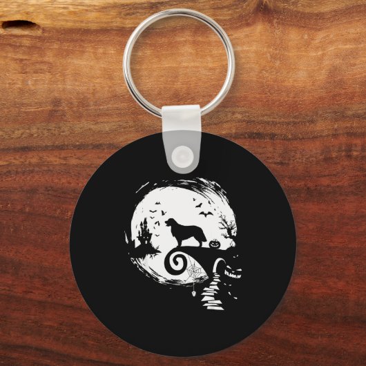 Golden Retriever And Moon Halloween Costume Dog Lo Sleutelhanger (Voorkant)