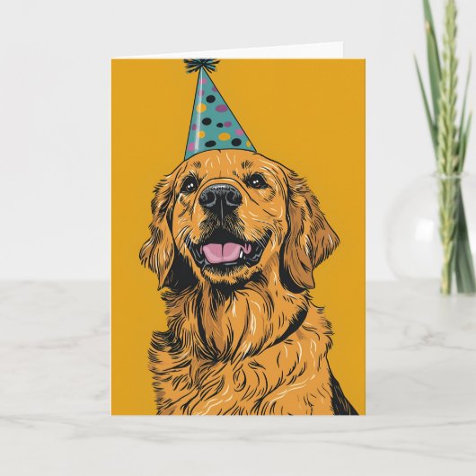 Golden Retriever Anniversaire Carte de voeux (Devant)