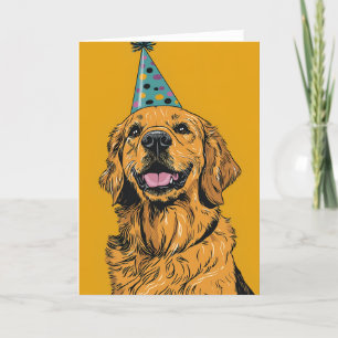 Golden Retriever Anniversaire Carte de voeux