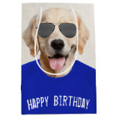 Golden Retriever Anniversaire Moyen Cadeau Sac (Devant)