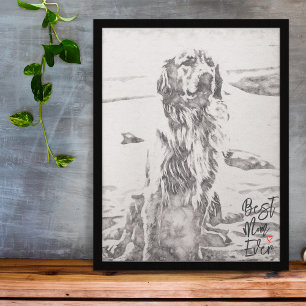 Golden Retriever Art Best Mam Ever Poster