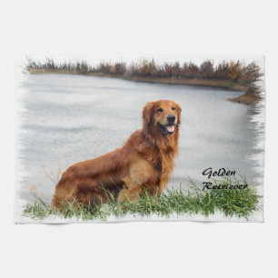 Golden Retriever Art Theedoek