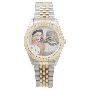 Golden Retriever Artist Horloge