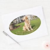 Golden Retriever avec un autocollant ovale (Enveloppe)