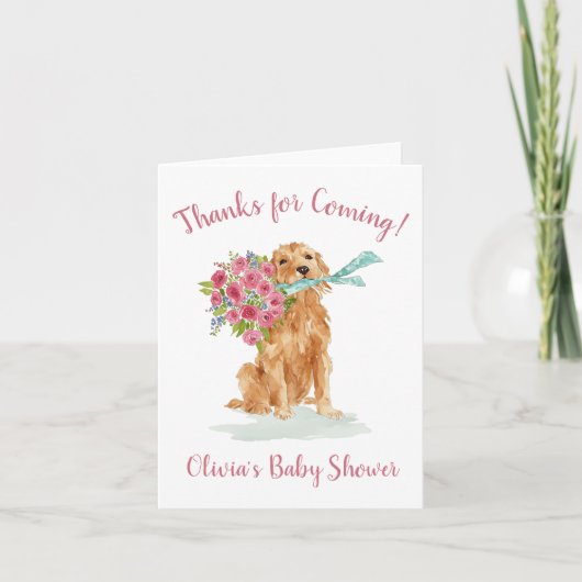 Golden Retriever Baby shower Merci Cartes (Devant)