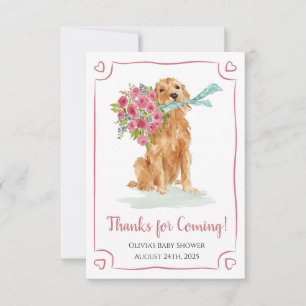 Golden Retriever Baby shower Merci Cartes