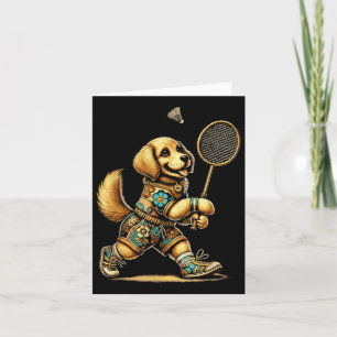 Golden Retriever Badminton Player Shuttle Kaart