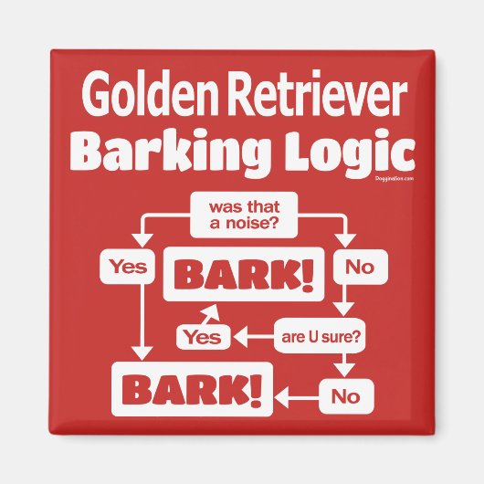 Golden Retriever Barking Logic Magneet (Voorkant)