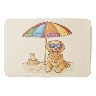 Golden Retriever Beach Dog Badmat