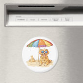 Golden Retriever Beach Dog Magneet (Insitu (Vaatwasser))