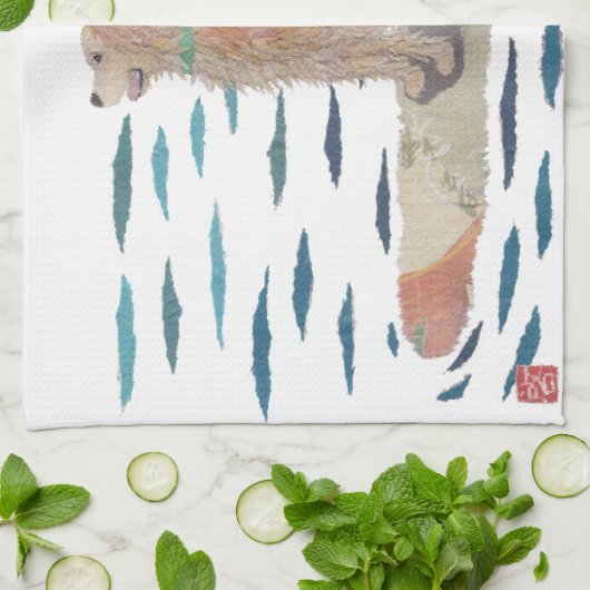 Golden Retriever, Beach Dog, Paddle Board Theedoek (Gevouwen)