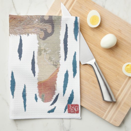 Golden Retriever, Beach Dog, Paddle Board Theedoek (Quarter Fold)