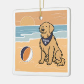 Golden Retriever Beach Kerstversiering Keramisch Ornament (Links)