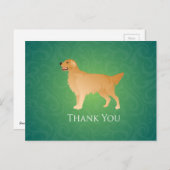 Golden Retriever Bedankt Briefkaart (Voorkant / Achterkant)