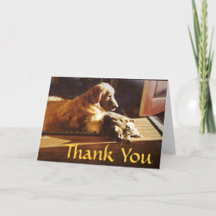 Golden Retriever Bedankt Card Cat Beste Vrienden