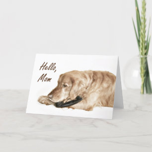 Golden Retriever bellen met mama Kaart