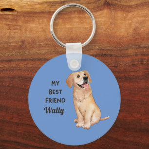Golden Retriever Beste Vriend Aangepaste Naam Adre Sleutelhanger