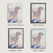 Golden Retriever bij de Beach Art Print