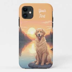 Golden Retriever bij het meer iPhone 11 Hoesje