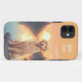 Golden Retriever bij het meer Case-Mate iPhone Case (Achterkant (horizontaal))
