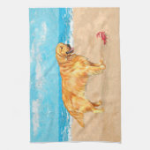 Golden Retriever bij het strand Theedoek (Verticaal)