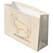 Golden Retriever Birthday Bag Groot Cadeauzakje (Achterkant Gekanteld)