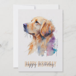 Golden Retriever Birthday Card Bedankkaart