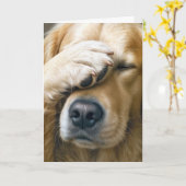 Golden Retriever Birthday Humor Kaart (Gele Bloem)
