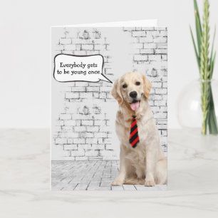 Golden Retriever Birthday Humor Kaart