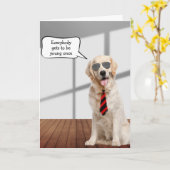 Golden Retriever Birthday Humor Kaart (Gele Bloem)